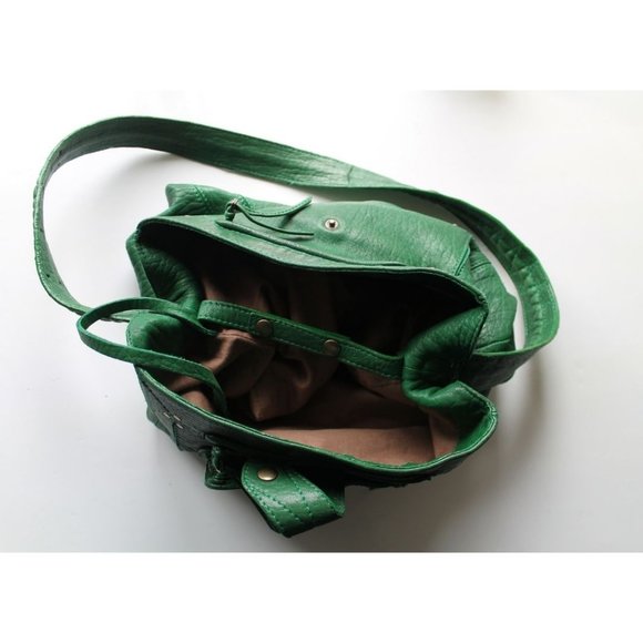Jerome Dreyfuss Green Genuine Leather Shoulder Bag Rare - Picture 12 of 13